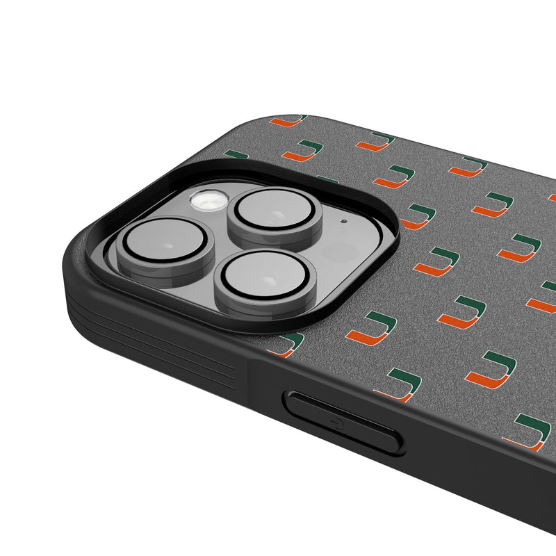 University of Miami Hurricanes Fashion Pattern iPhone Bump Phone Case for Apple iPhone Detail.Jpg