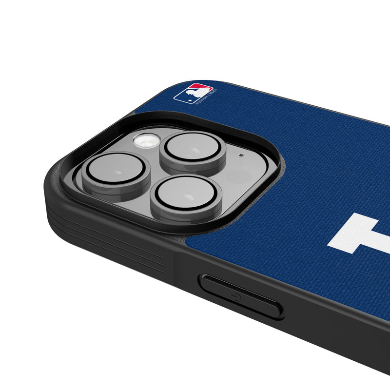 LA Dodgers Solid iPhone Bump Phone Case for Apple iPhone Detail.Jpg