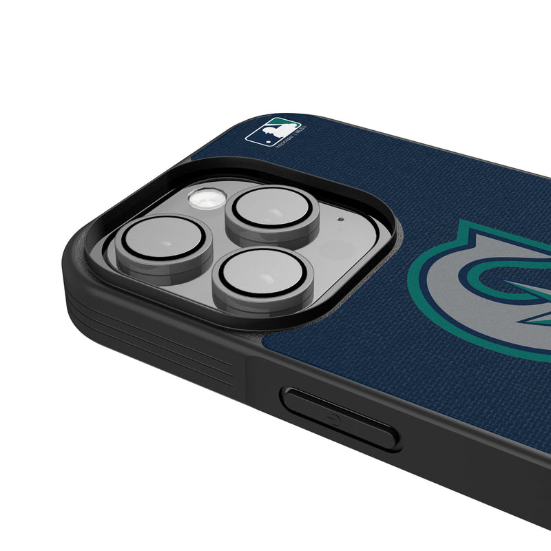 Seattle Mariners Personalized Stripe iPhone Bump Phone Case for Apple iPhone Detail.Jpg