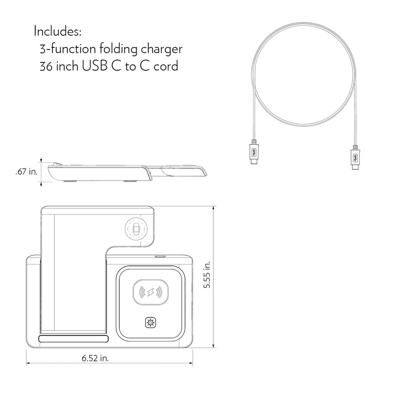 The Rock Steel 3 in 1 Charging Station Infographic.Jpg