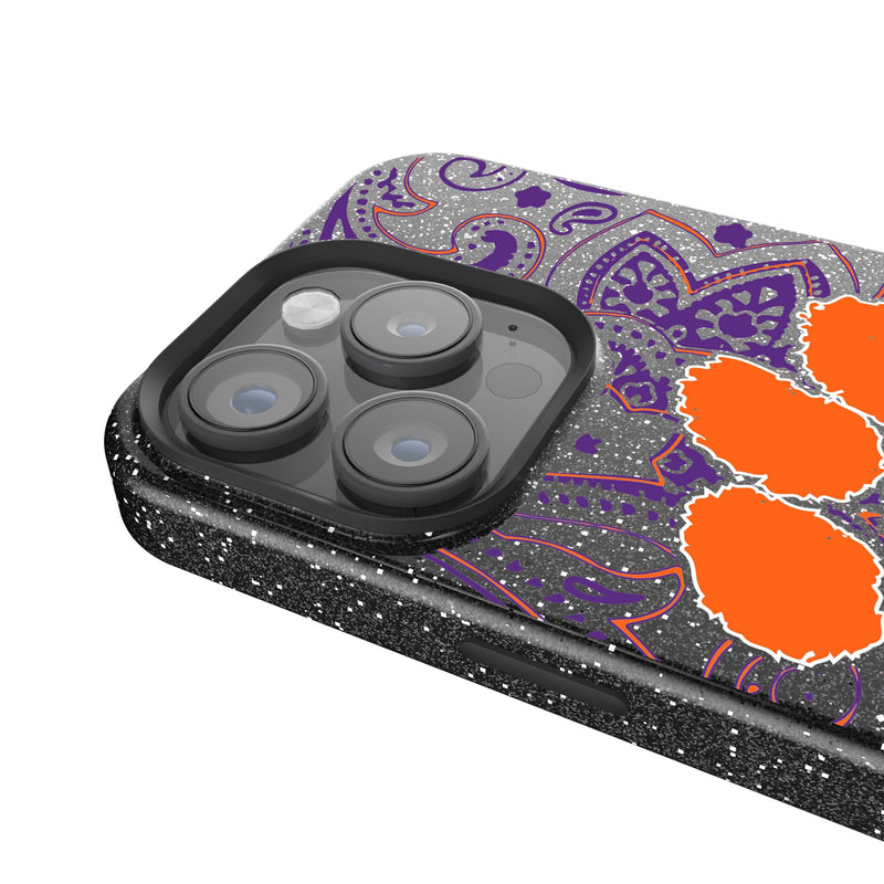 Clemson University Tigers Paisley iPhone Bling Phone Case Detail.Jpg