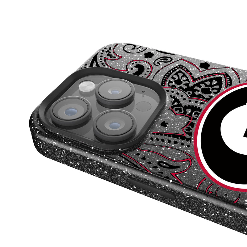 University of Georgia Bulldogs Paisley iPhone Bling Phone Case for Apple iPhone Detail.Jpg
