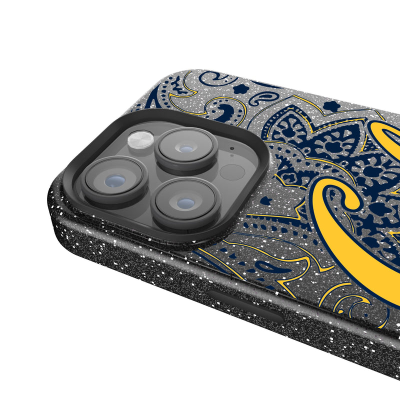 University of California Berkeley Golden Bears Paisley iPhone Bling Phone Case Detail.Jpg