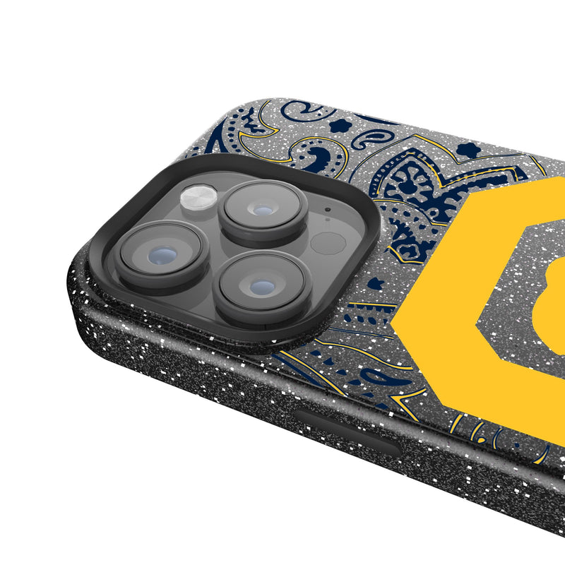 University of California Berkeley Golden Bears Paisley iPhone Bling Phone Case Detail.Jpg