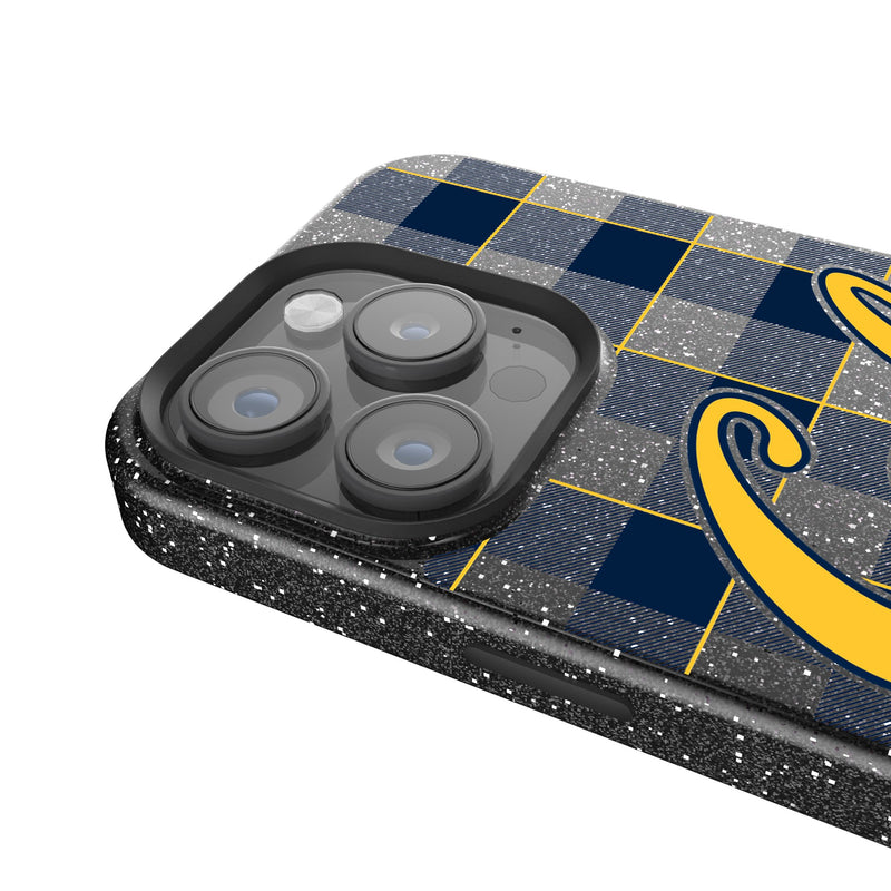 University of California Berkeley Golden Bears Plaid iPhone Bling Phone Case Detail.Jpg