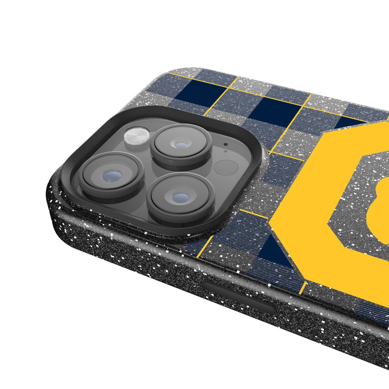 University of California Berkeley Golden Bears Plaid iPhone Bling Phone Case Detail.Jpg