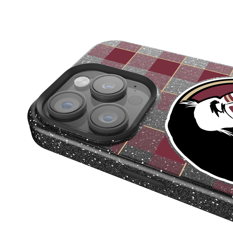 Florida State University Seminoles Plaid iPhone Bling Phone Case Detail.Jpg