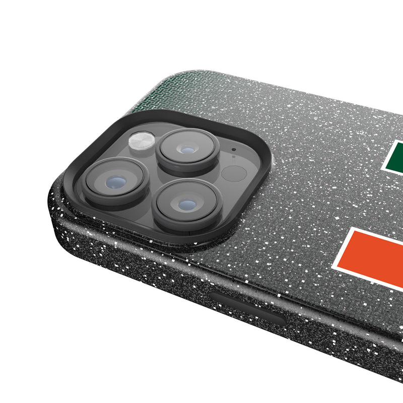 University of Miami Hurricanes Linen iPhone Bling Phone Case for Apple iPhone Detail.Jpg