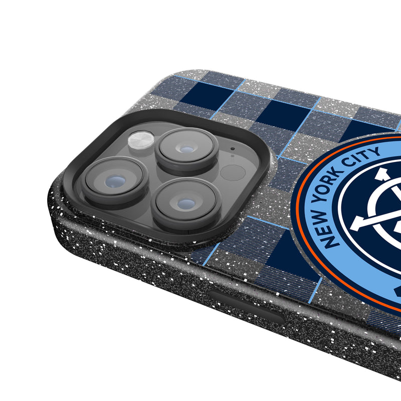 New York City FC  Plaid iPhone Bling Phone Case Detail.Jpg