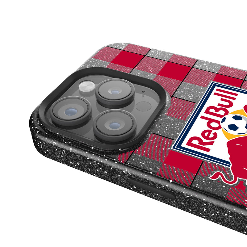 New York Red Bulls  Plaid iPhone Bling Phone Case Detail.Jpg