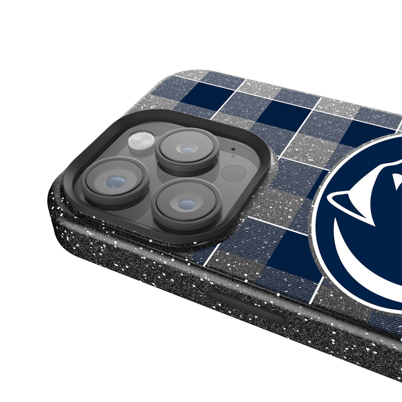 Pennsylvania State University Nittany Lions Plaid iPhone Bling Phone Case Detail.Jpg