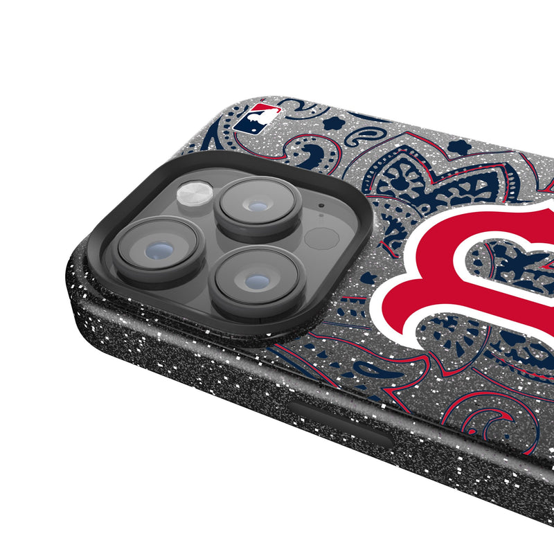 Boston Red Sox Paisley iPhone Bling Phone Case Detail.Jpg