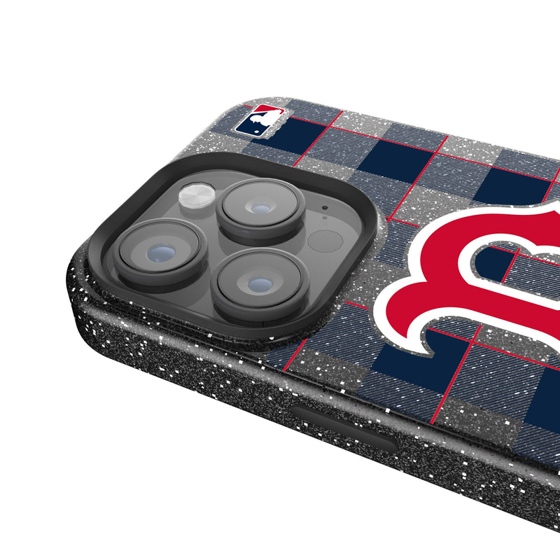 Boston Red Sox Plaid iPhone Bling Phone Case Detail.Jpg