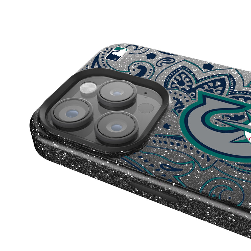 Seattle Mariners Paisley iPhone Bling Phone Case Detail.Jpg
