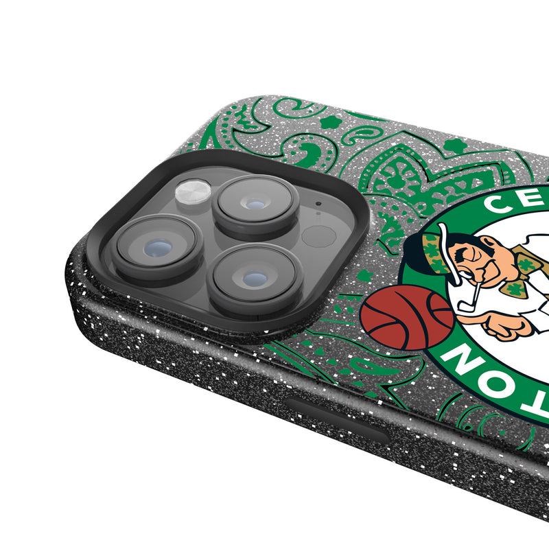 Boston Celtics Paisley iPhone Bling Phone Case Detail.Jpg