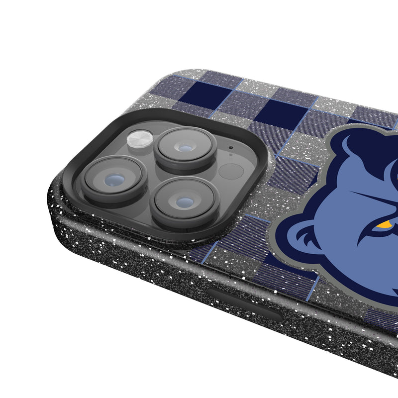 Memphis Grizzlies Plaid iPhone Bling Phone Case Detail.Jpg