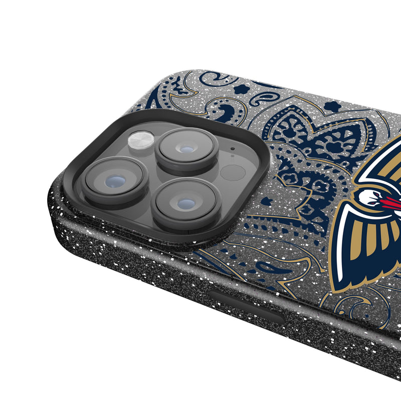 New Orleans Pelicans Paisley iPhone Bling Phone Case Detail.Jpg