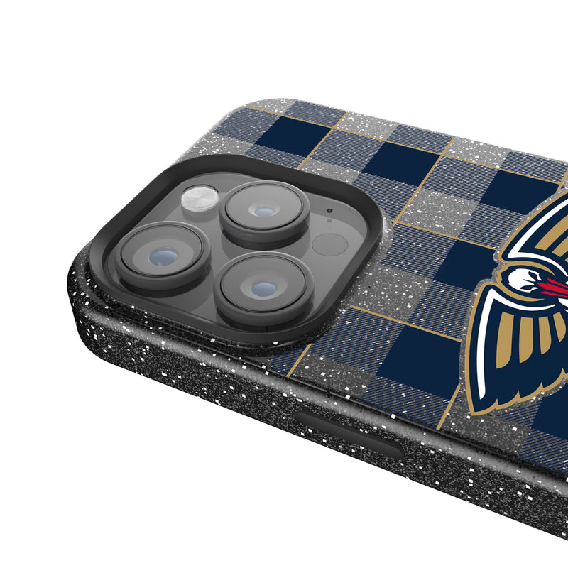 New Orleans Pelicans Plaid iPhone Bling Phone Case Detail.Jpg