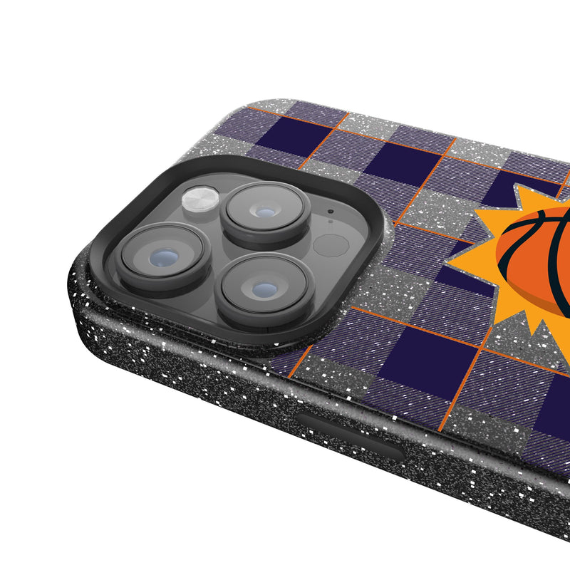 Phoenix Suns Plaid iPhone Bling Phone Case Detail.Jpg