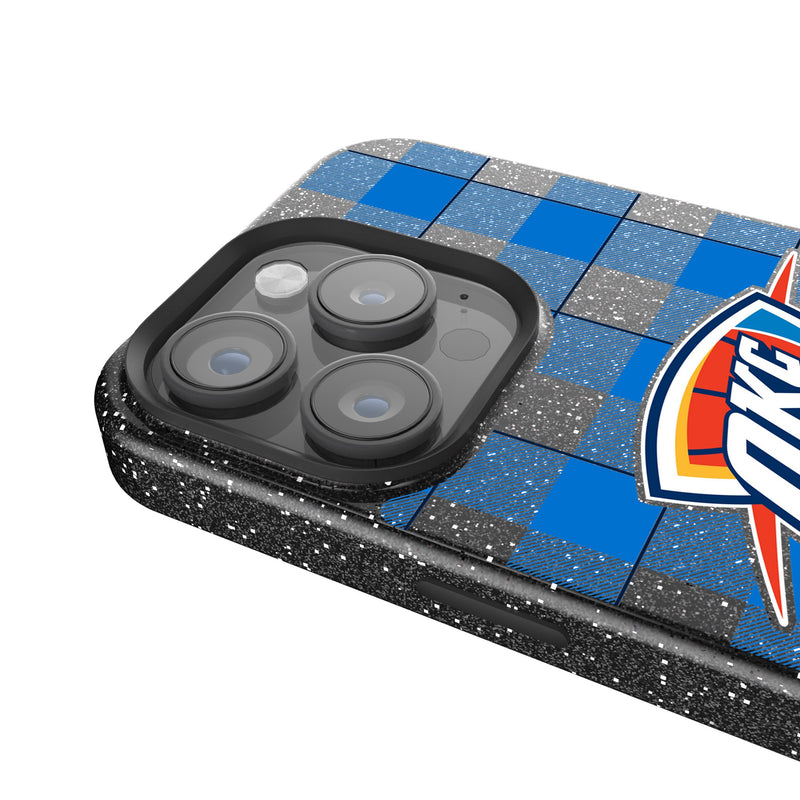 Oklahoma City Thunder Plaid iPhone Bling Phone Case Detail.Jpg