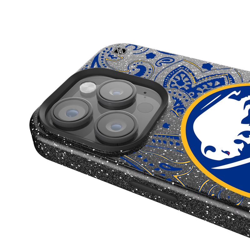 Buffalo Sabres Paisley iPhone Bling Phone Case Detail.Jpg