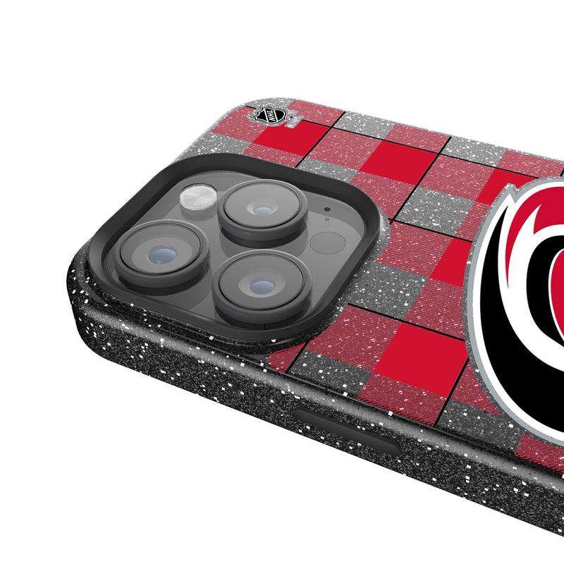 Carolina Hurricanes Plaid iPhone Bling Phone Case Detail.Jpg