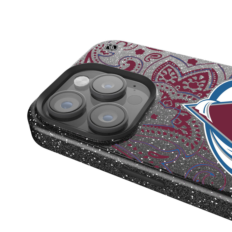 Colorado Avalanche Paisley iPhone Bling Phone Case Detail.Jpg