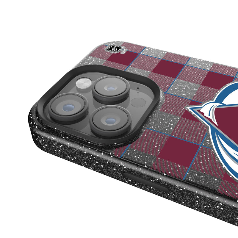 Colorado Avalanche Plaid iPhone Bling Phone Case Detail.Jpg