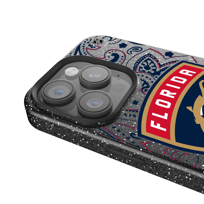 Florida Panthers Paisley iPhone Bling Phone Case Detail.Jpg