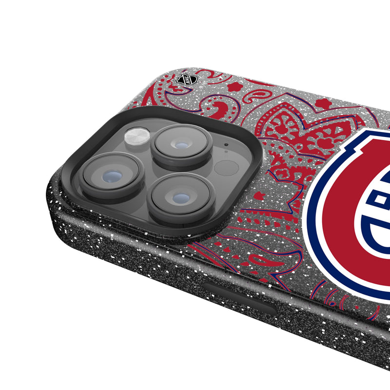 Montreal Canadiens Paisley iPhone Bling Phone Case Detail.Jpg