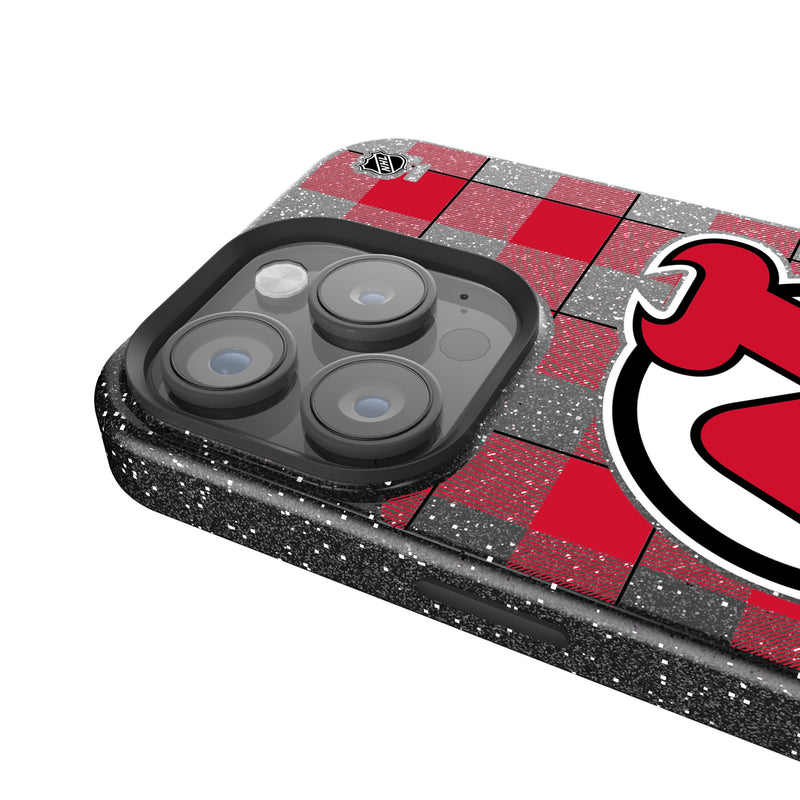 New Jersey Devils Plaid iPhone Bling Phone Case Detail.Jpg