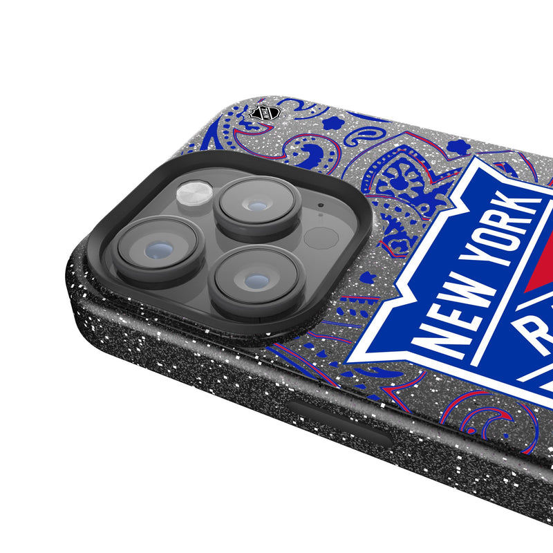 New York Rangers Paisley iPhone Bling Phone Case Detail.Jpg