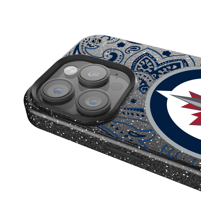 Winnipeg Jets Paisley iPhone Bling Phone Case Detail.Jpg