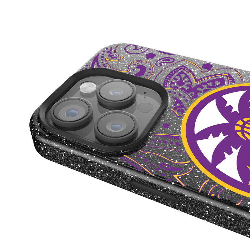 Los Angeles Sparks Paisley iPhone Bling Phone Case Detail.Jpg