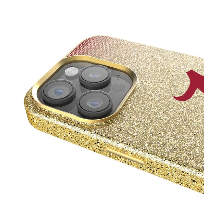 University of Alabama Crimson Tide Script A Linen iPhone Bling Phone Case for Apple iPhone Detail.Jpg