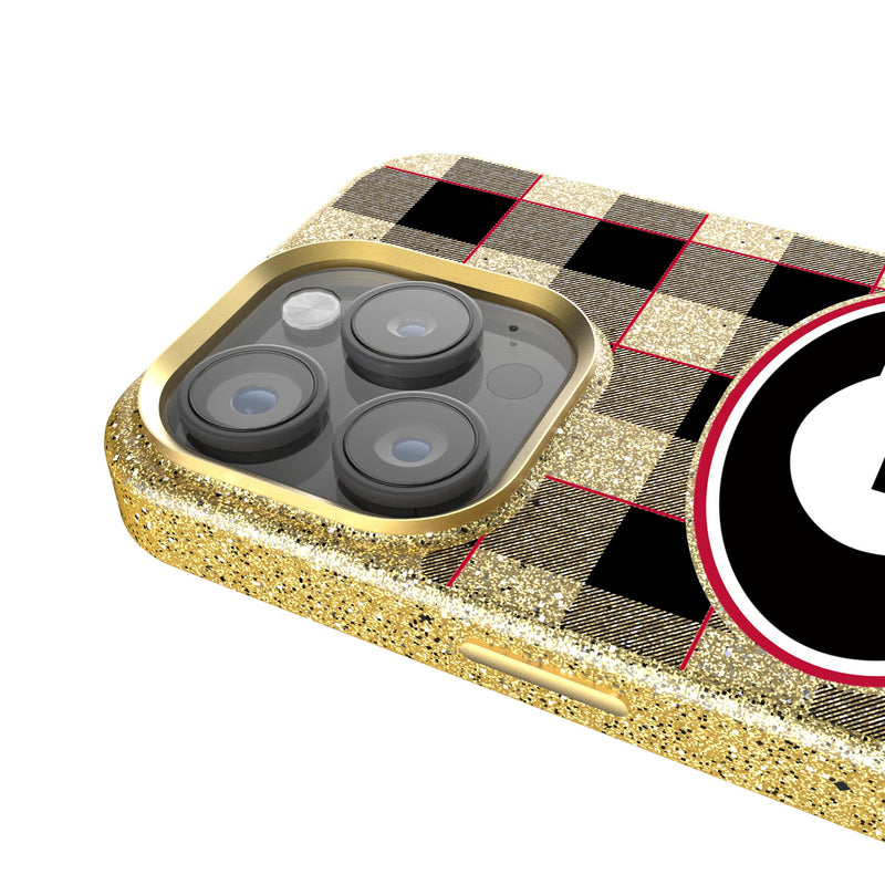 University of Georgia Bulldogs Plaid iPhone Bling Phone Case for Apple iPhone Detail.Jpg
