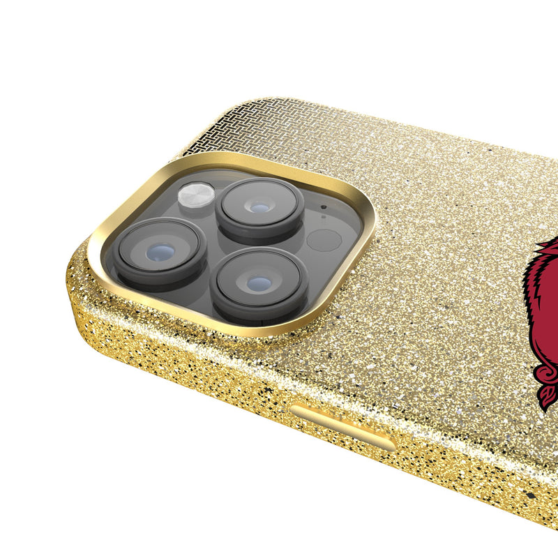 University of Arkansas Fayetteville Razorbacks Linen iPhone Bling Phone Case for Apple iPhone Detail.Jpg