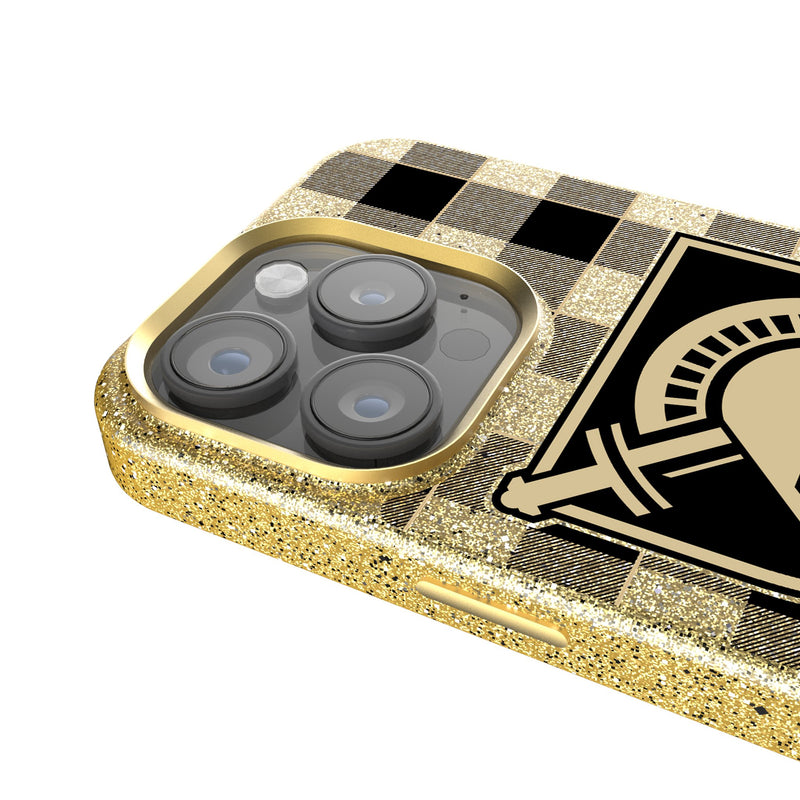 United States Military Academy Black Knights Plaid iPhone Bling Phone Case Detail.Jpg