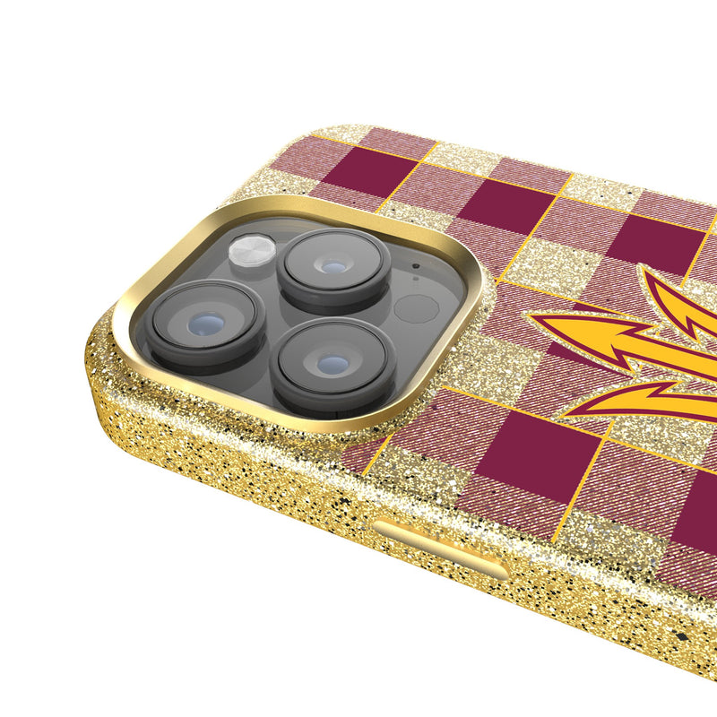 Arizona State University Sun Devils Plaid iPhone Bling Phone Case for Apple iPhone Detail.Jpg