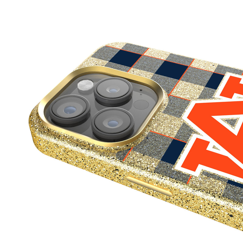 University of Auburn Tigers Plaid iPhone Bling Phone Case Detail.Jpg