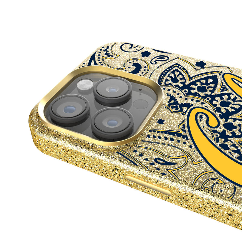 University of California Berkeley Golden Bears Paisley iPhone Bling Phone Case Detail.Jpg