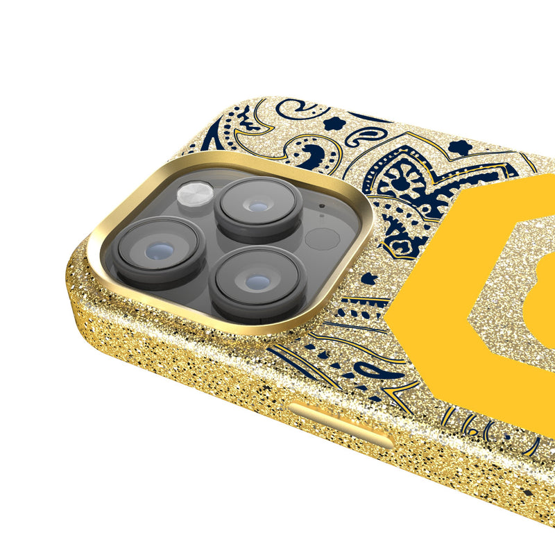 University of California Berkeley Golden Bears Paisley iPhone Bling Phone Case Detail.Jpg