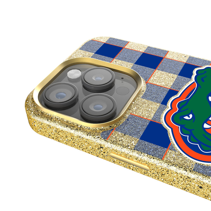 University of Florida Gators Plaid iPhone Bling Phone Case Detail.Jpg