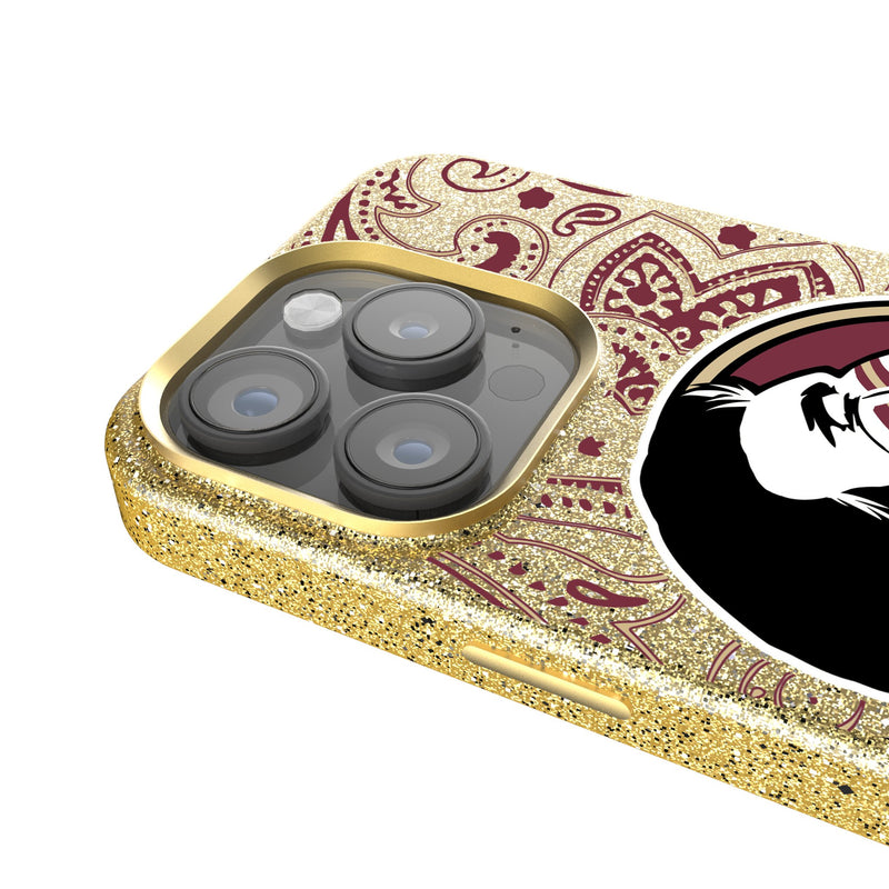 Florida State University Seminoles Paisley iPhone Bling Phone Case Detail.Jpg