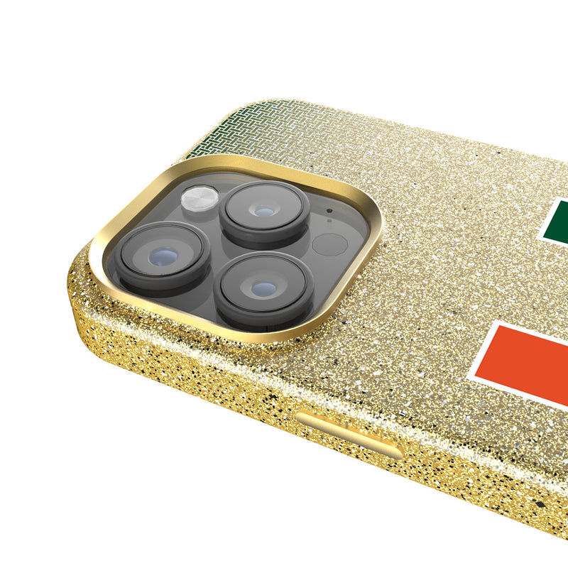 University of Miami Hurricanes Linen iPhone Bling Phone Case for Apple iPhone Detail.Jpg
