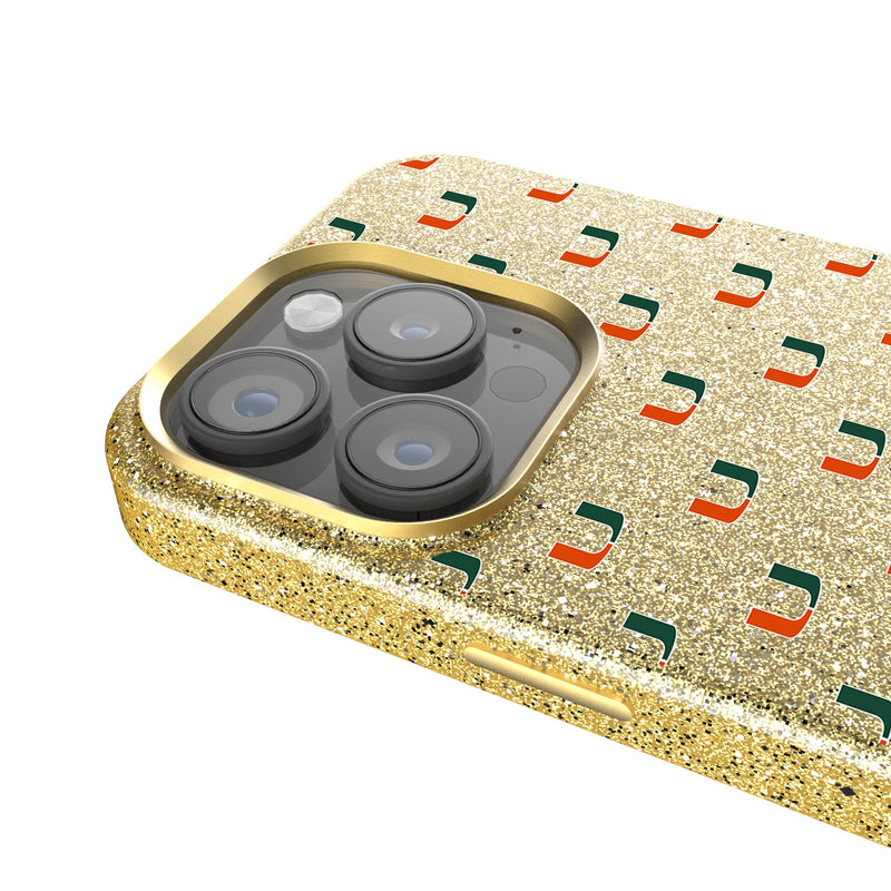 University of Miami Hurricanes Fashion Pattern iPhone Bling Phone Case for Apple iPhone Detail.Jpg