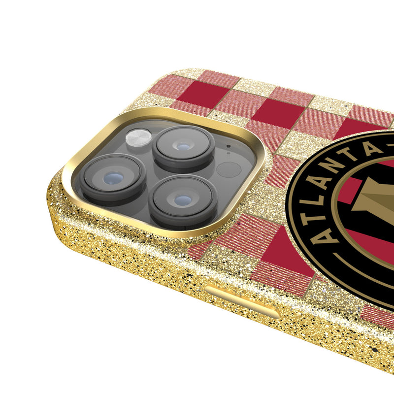 Atlanta United FC  Plaid iPhone Bling Phone Case Detail.Jpg