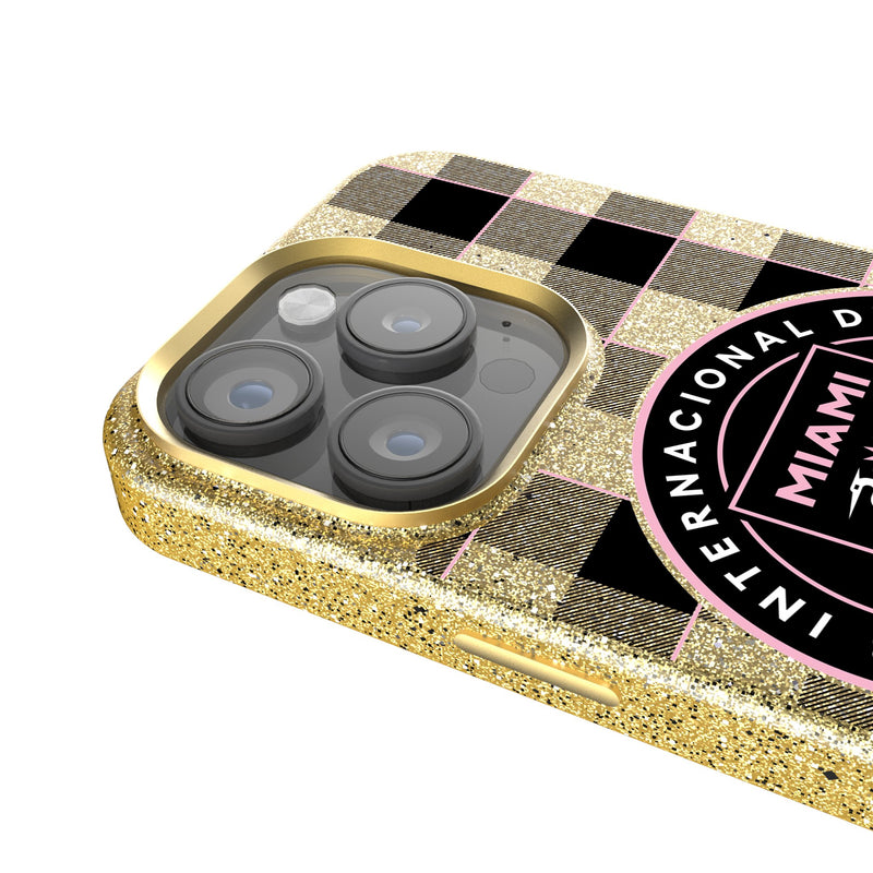 Inter Miami CF  Plaid iPhone Bling Phone Case Detail.Jpg