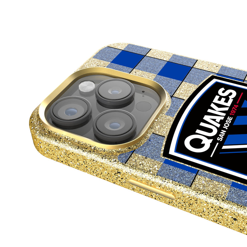 San Jose Earthquakes   Plaid iPhone Bling Phone Case Detail.Jpg