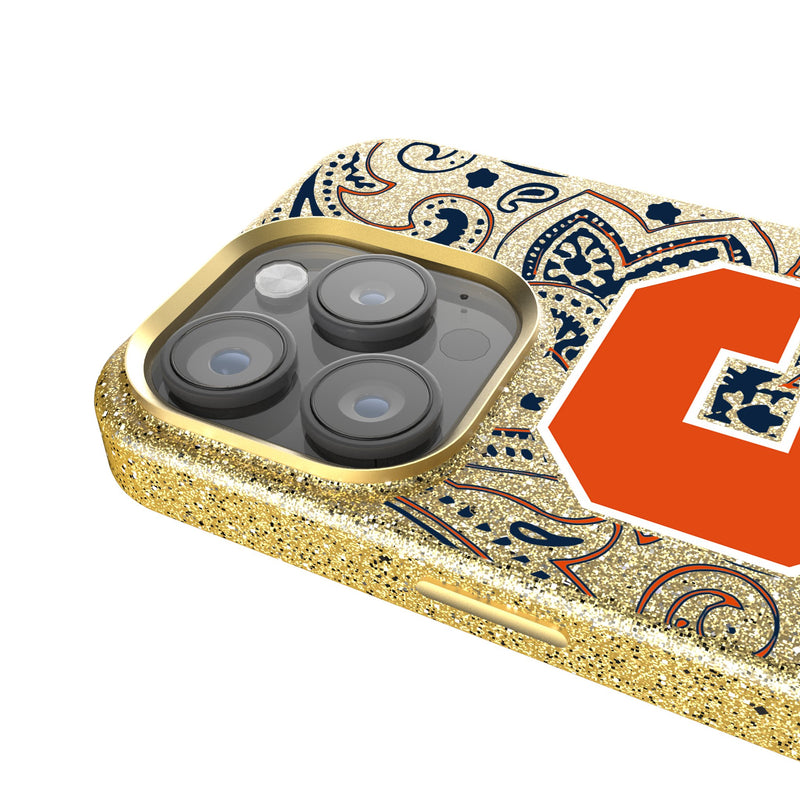 Syracuse University Orange Paisley iPhone Bling Phone Case Detail.Jpg